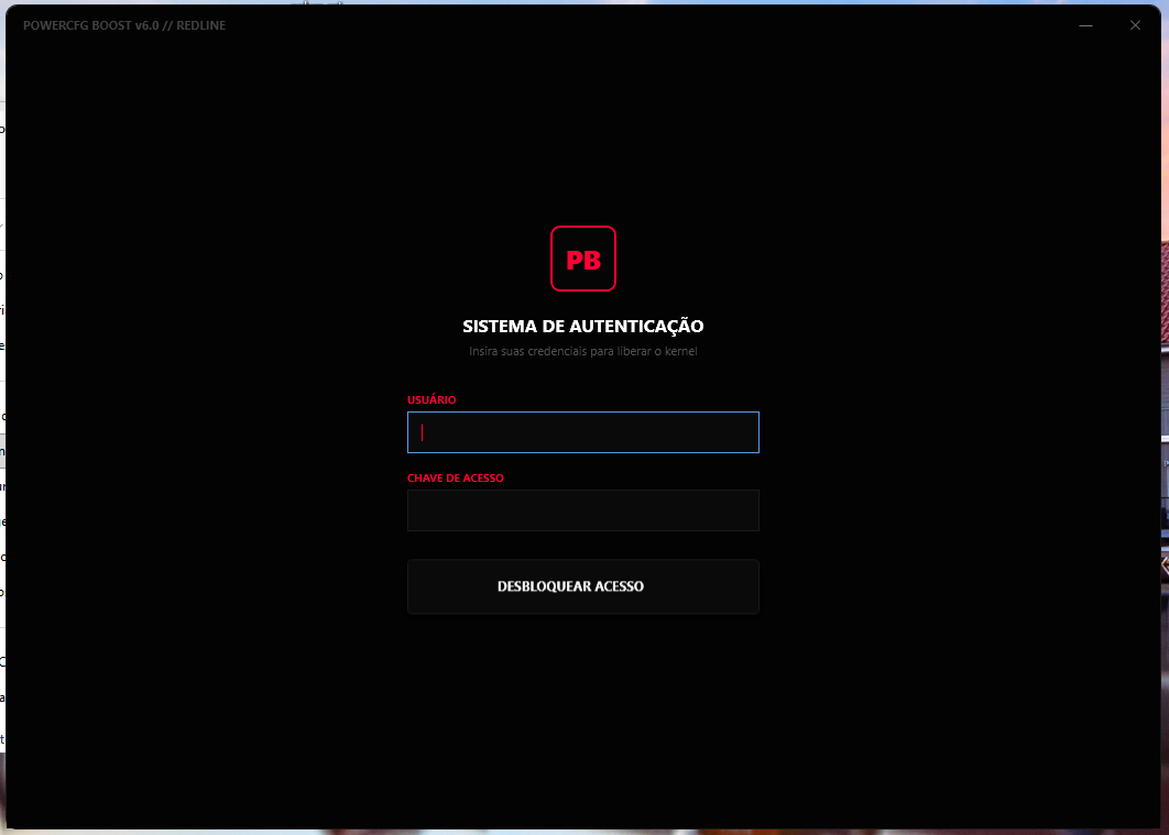 Tela de Autenticação e Desbloqueio